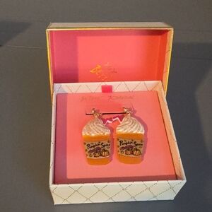 BETSEY JOHNSON NWT Pumpkin Spice Drop Earrings